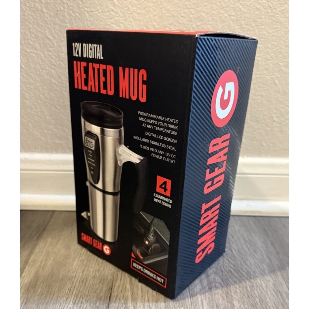 Smartgear Travel Mug Auto 12V Digital Heated Travel Mug Hot Stainless Coffee Cup